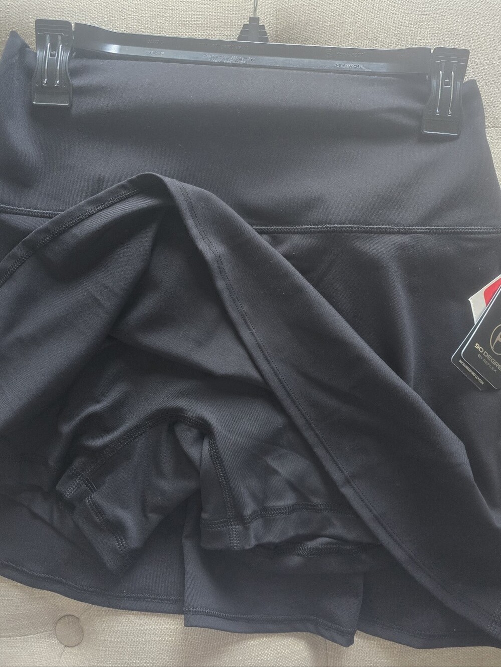 90 Degree By Reflex Black Womenโs Skort with Built-In Shorts, activewear M, NWT